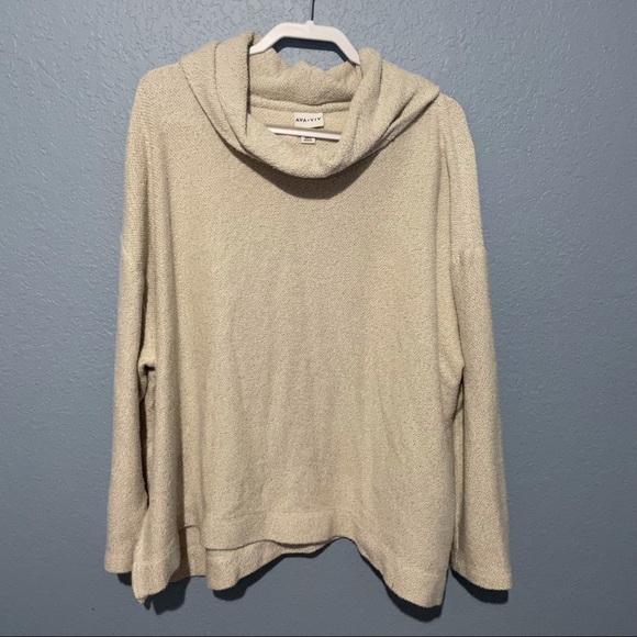 Ava & Viv Sweaters - Ava & Viv Off White Mockneck Long Sleeve Sweater Top